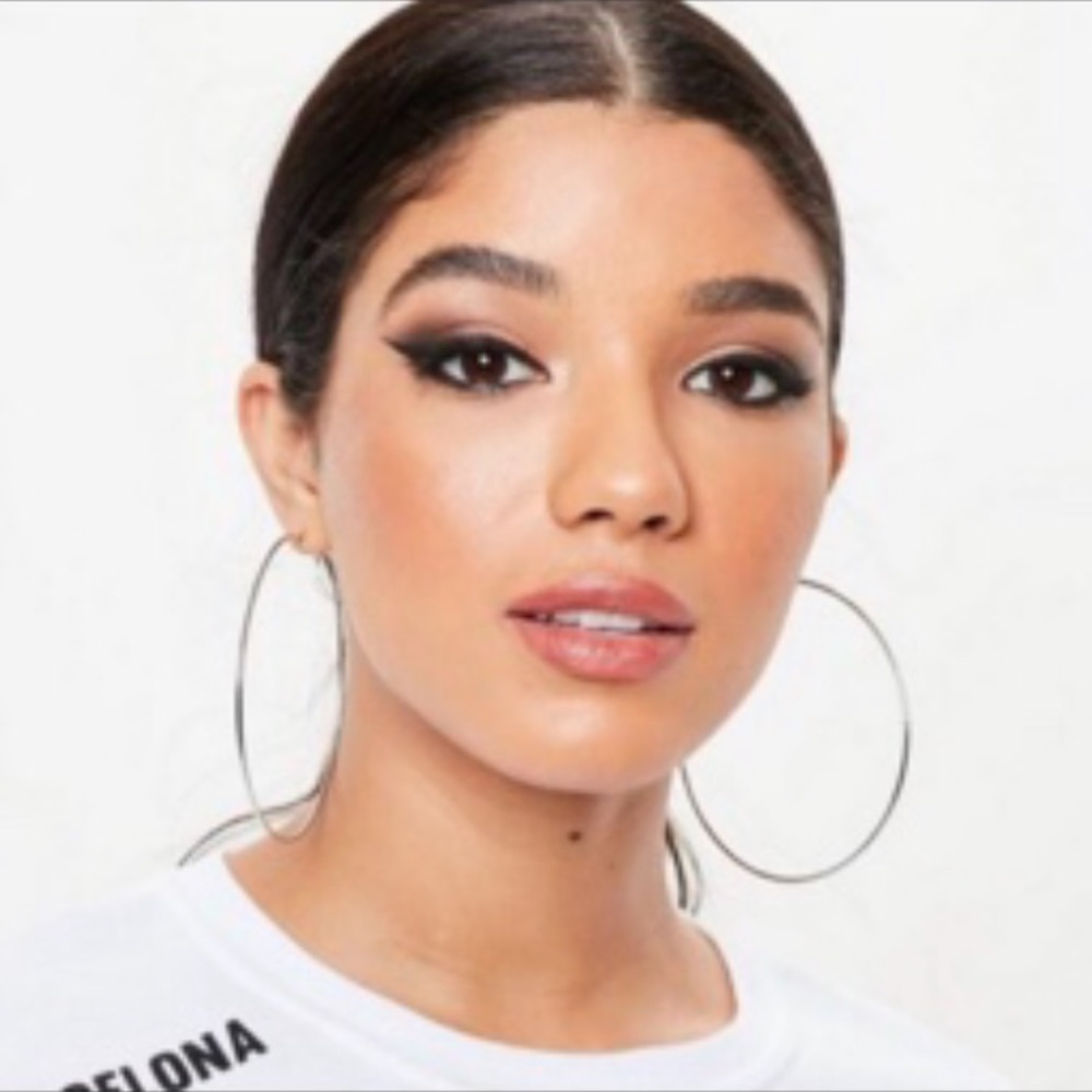 New! Silver Hoop Earrings - Picture 2 of 8